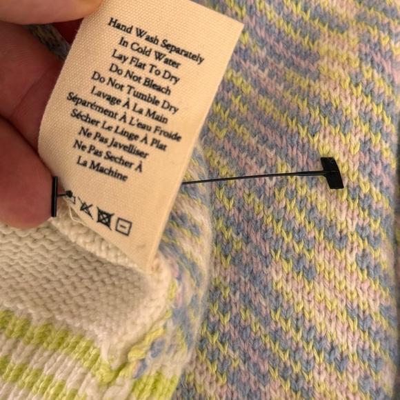 LoveShackFancy $475 Keoni Button Down Cardigan Sweater, Mint Jelly Small plaid - Picture 8 of 9